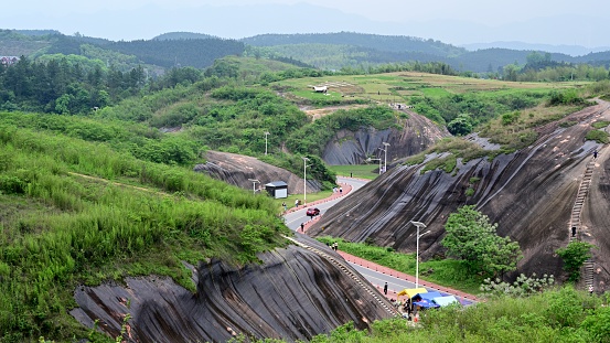 Large rocky ground landscape background