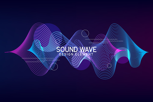 3d audio soundwave. Colourful music pulse oscillation