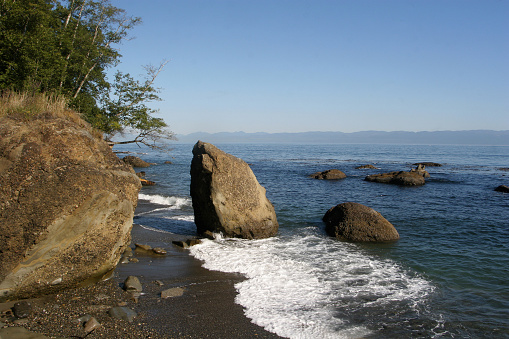 Seastack on the Strait of Juan de Fuca in Washington state