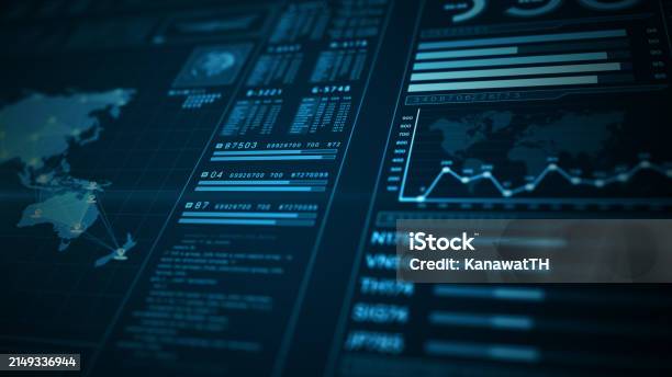 Data Visualization Interface With Graphs World Map Data Analysis ...