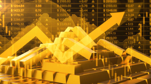 Uptrend gold investment background, Digital illustration of gold bars with an overlaying stock market graph representing wealth and investment strategies. 3d rendering Uptrend gold investment background, Digital illustration of gold bars with an overlaying stock market graph representing wealth and investment strategies. 3d rendering gold price stock pictures, royalty-free photos & images