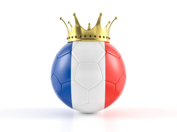 Soccer Ball Textured With French Flag On White Background. World Cup Qualifiers