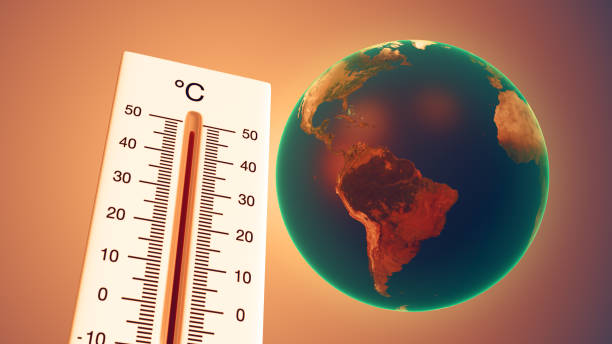 istock Global warming concept with the Earth and thermometer 2149340840