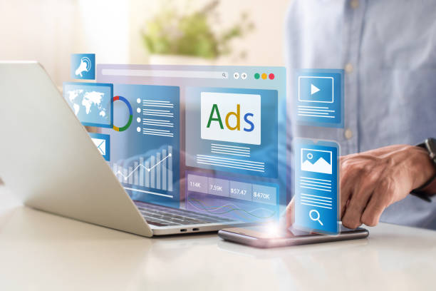 istock Digital marketing concept, Businessman using laptop with Ads dashboard digital marketing strategy analysis for branding. online advertisement, ad on website and social media. SEO. SMM. 2149346649