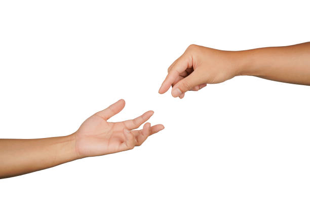 istock male hand reaches out to help or give, two hands try to touch 2149347876