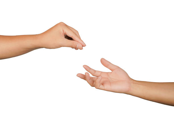 istock male hand reaches out to help or give, two hands try to touch 2149347880