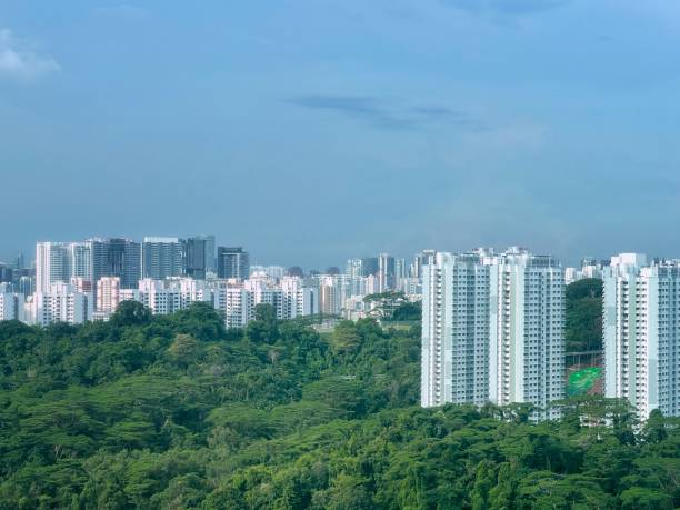 istock Singapore public housing blocks against clear blue sky with copy space 2149348232