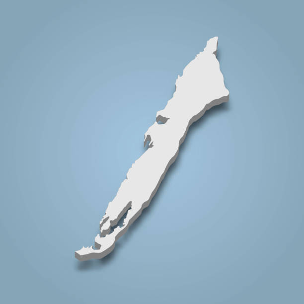 istock 3d isometric map of Ambergris Caye is an island in Belize 2149350133