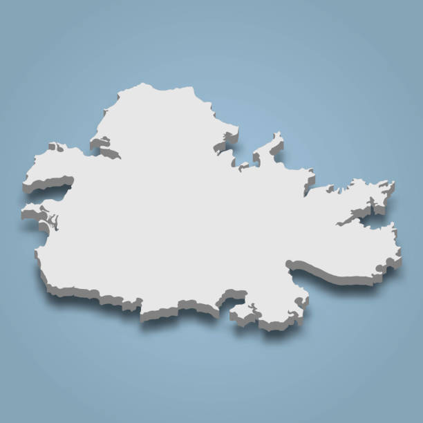 istock 3d isometric map of Antigua is an island in Caribbean 2149350135