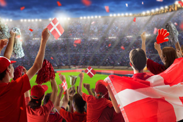 istock Denmark football team supporter on stadium. 2149350342