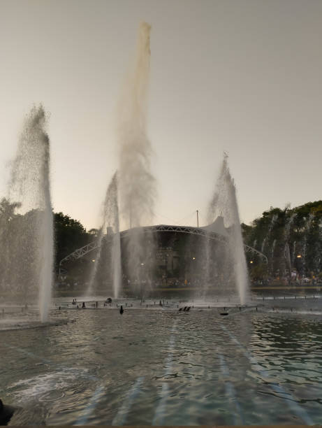 istock artificial water fountains in front of a covered podium 2149351474