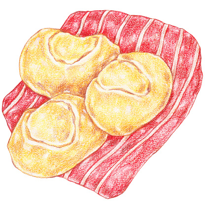 filipino bread color pencil drawing style