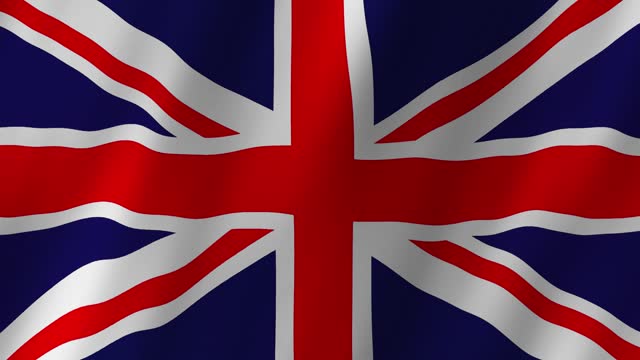 Flag of the United Kingdom. National 3d Flag of the United Kingdom waving. The Flag of United Kingdom footage video waving in wind