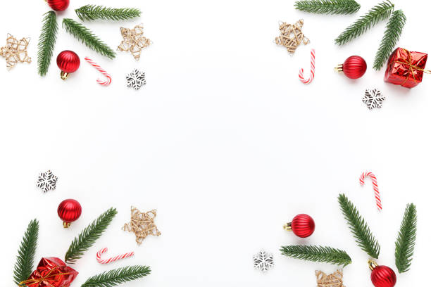 istock Christmas ornaments on white background 2149362286
