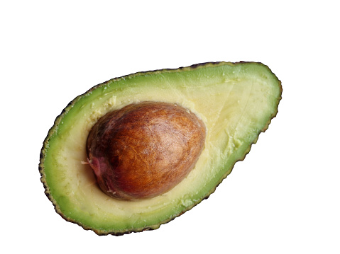 Half avocado in close up