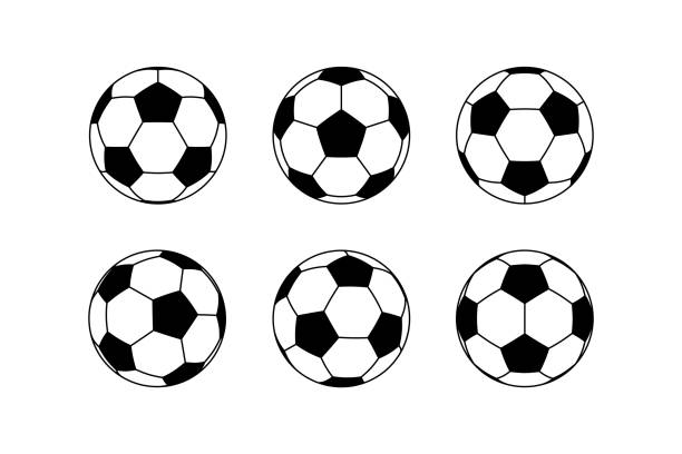 ilustrações de stock, clip art, desenhos animados e ícones de soccer ball icon set with editable stroke - futebol