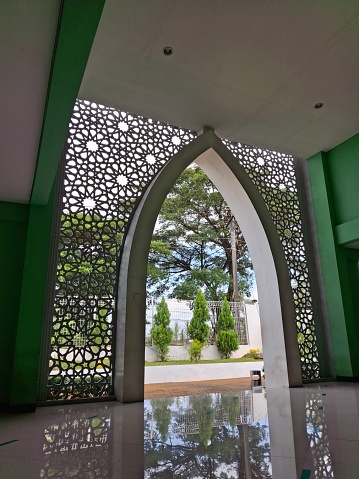 mosque roster decoration, mosque front door, mosque front hall