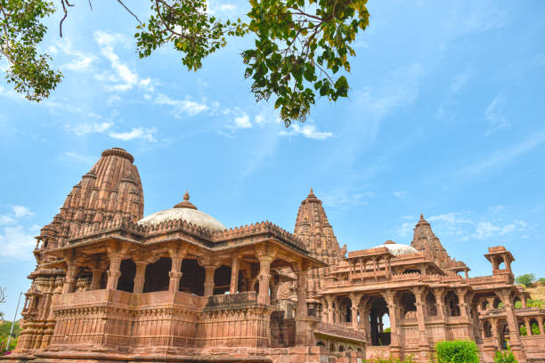 istock Front view inside of Mandore Gardens with amazing cenotaphs, ruins and temples 2149367365