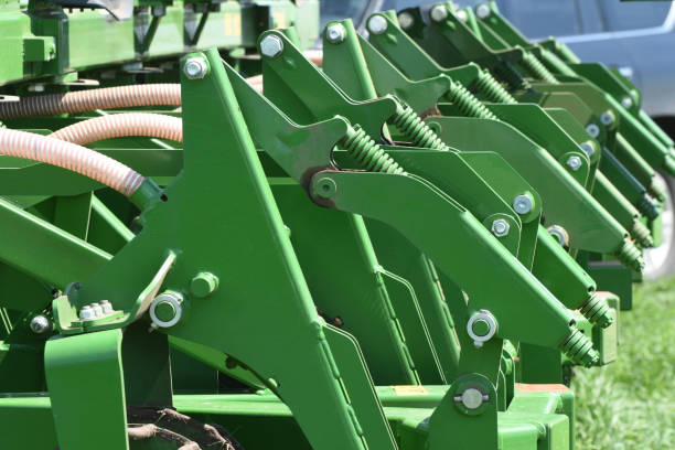 istock Agricultural machinery. Equipment for sowing crops, close-up. 2149367985