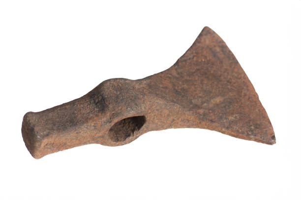 istock The head of an old handmade iron ax. Isolate on a white background. 2149368041