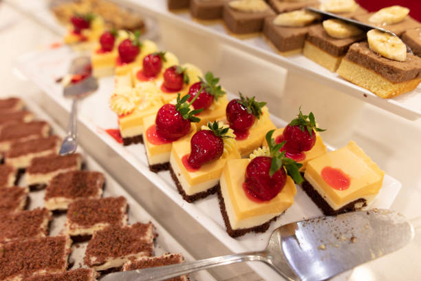istock Sweet cakes on display in a restaurant 2149371601