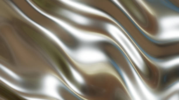 istock Liquid chrome waves background, shiny and lustrous metal pattern texture, silky 3D  illustration. 2149374218