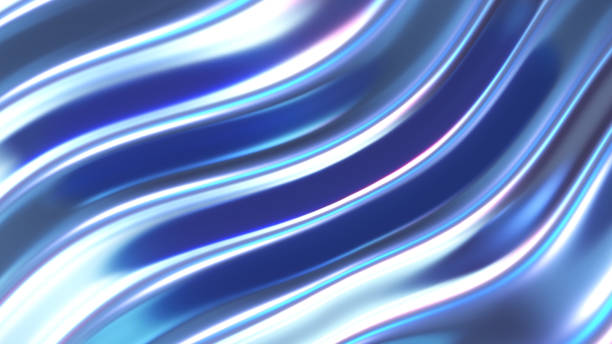 istock Iridescent chrome wavy gradient fabric abstract background, ultraviolet holographic foil texture, liquid surface, ripples, metallic reflection. 2149374239