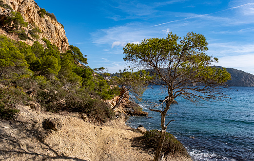 Cala Blanca - a small, secluded beach in the south of the Balearic island of Mallorca.