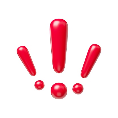 Multiple Exclamation Signs Group Of Red Exclamation Signs Realistic 3d Symbols Stock Illustration ...