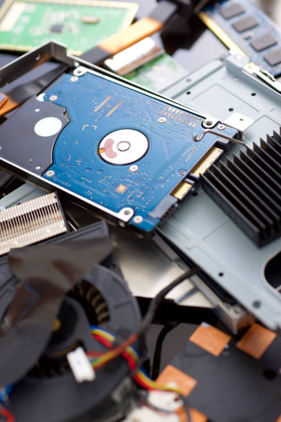 istock Close-up of the components of an old laptop computer 2149387400