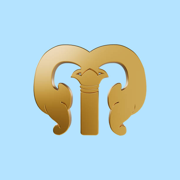 Khmer Art Style Number 3 Golden Text 3d illustration