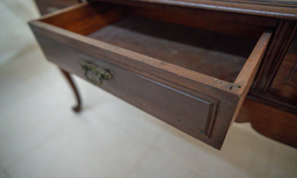 istock Antique Furniture Desk Table with 3 Solid Wood Drawers 2149392825