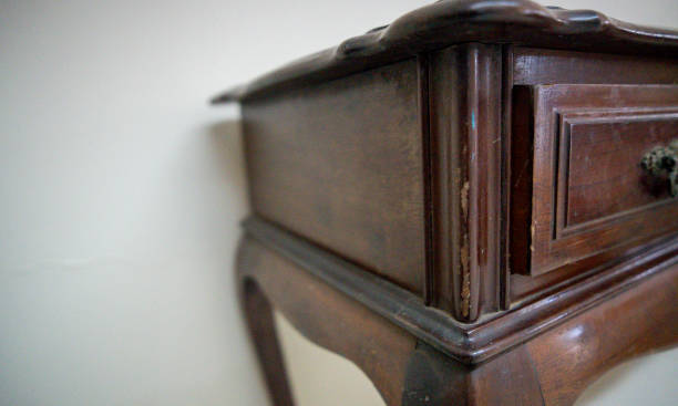 istock Antique Furniture Desk Table with 3 Solid Wood Drawers 2149392862