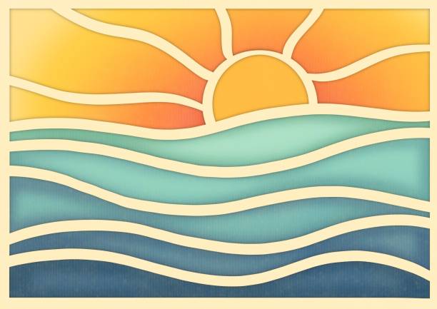 Summer illustration.  Vacation by the ocean