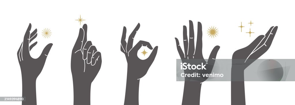 Hand Vector Abstract Vector Set Of Abstract Logo Design Template In Simple Linear Style ...
