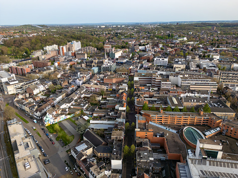 Aerial view of the city center of Heerlen in the Netherlands