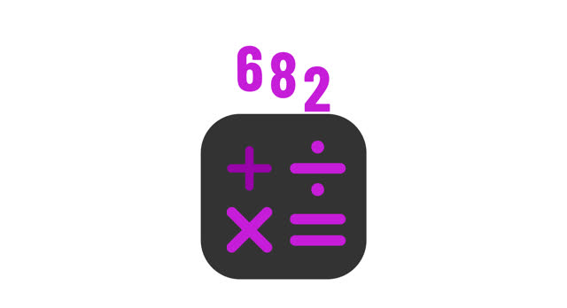 calculator 2d animated icon in two colors. calculator 4k looped video animation with alpha channel. calculator motion design graphics for web, mobile and ui design.