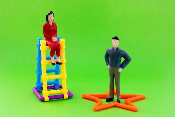 Woman and man relaxed after achieving different goals