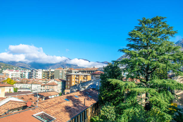 Red roofs in Como town, Italy