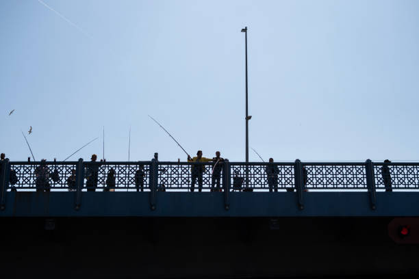 Istanbul, Turkey : April 14, 2024: Galata Bridge in day, Istanbul, Turkey