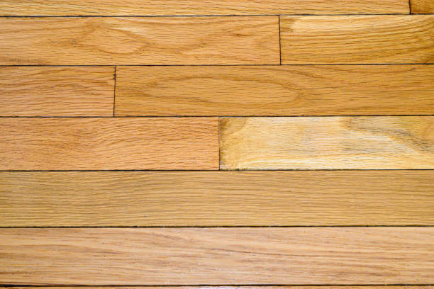 Freshly installed Brazilian mahogany hardwood floor.