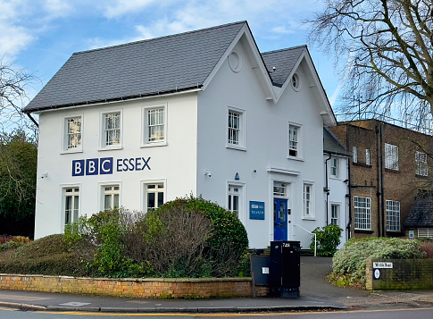 Chelmsford, UK - February 15, 2024: BBC Essex offices and broadcasting studios in Chelmsford, Essex, UK.