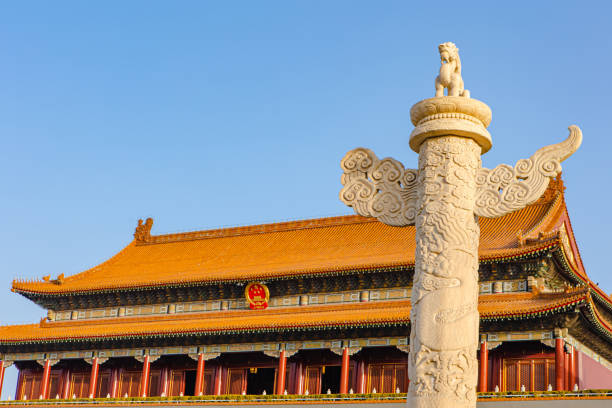 Ornamental column in Tiananmen Square