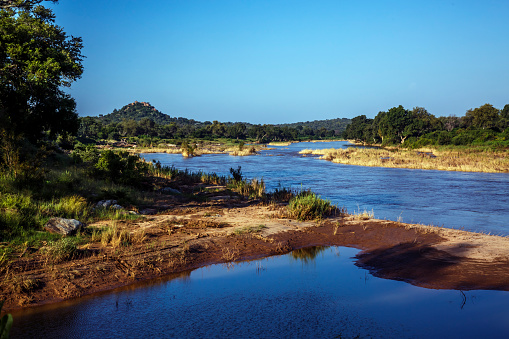Olifant river panoramic scenery view in Kruger National park, South Africa