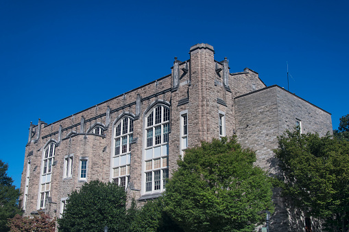 A stone building on the loyola university campus in Baltimore Maryland.