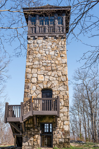 Old Fire Watch Stone Tower In Georgia