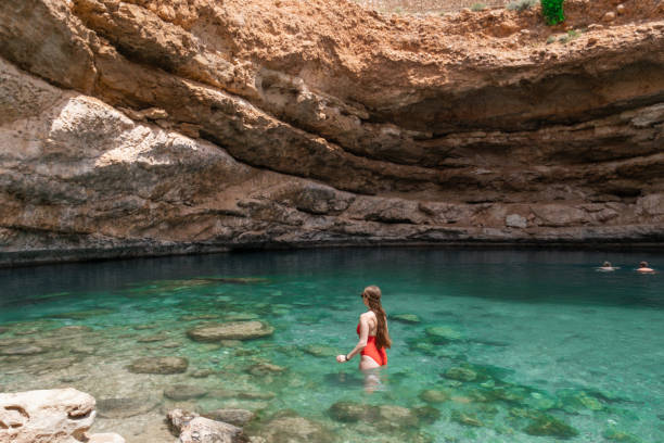 Oman Stunning landscapes in Oman - Bimmah Sinkhole wadi shab stock pictures, royalty-free photos & images