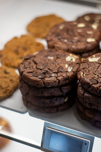 Chocolate Cookies Standing on the Shelf