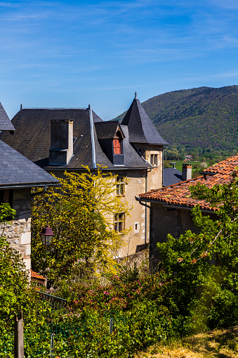 View over the upper town of Saint-Bertrand-de-Comminges and the surrounding landscapes of Comminges, at the foot of the Pyrenees
