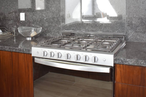 istock Stainless steel stove in modern kitchen 2149430444
